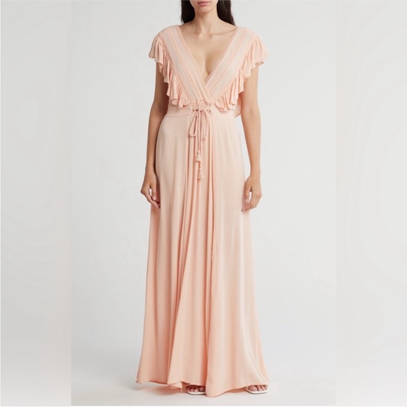 Lovestitch Boho Pink Maxi Dress in Sorbet - Picture 2 of 6